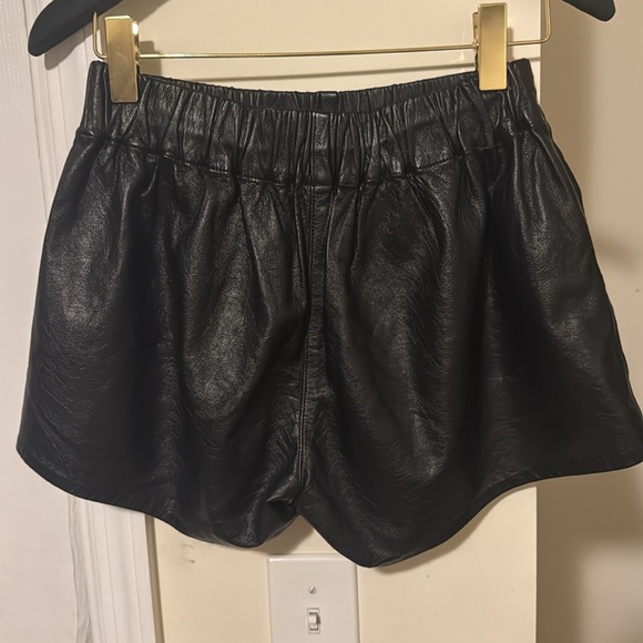 Rag & bone lamb leather shorts